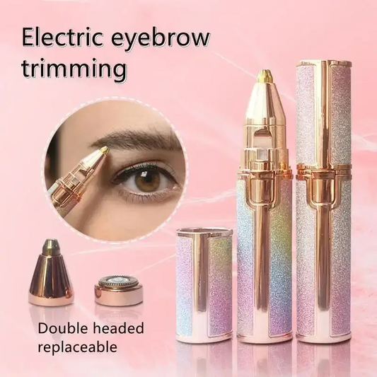 2 in 1 Electric Eyebrow Trimmer & Facial Hair Remover for Women | Painless Face Hair Removal for Lips, Chin, Bikini, Mustache & Eyebrows | USB Rechargeable Cordless Multicolor Body Groomer – 30 Min Runtime