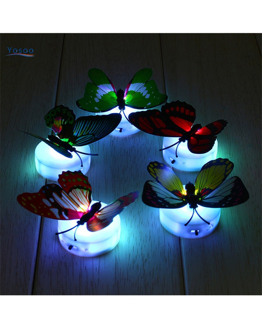 10 piece Glow In The Dark 3D Led Butterfly Night Light Led Color Changing for Kids Room And Double Wall Light for Garden Backyard Lawn Party Festive Party